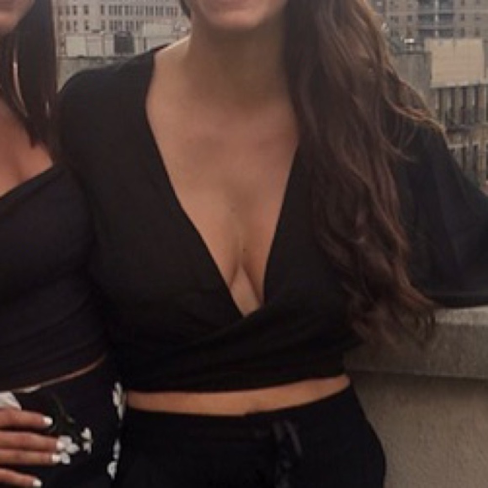 Black Multi Way Crop Top Size S